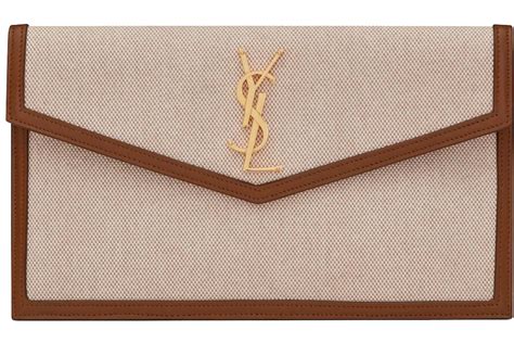 canvas ysl clutch|UPTOWN pouch in canvas and smooth leather.